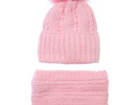 Комплект детский вязаный для девочки: шапка, снуд