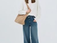 Джемпер оверсайз из пряжи с ангорой, Белый