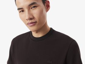 Мужская футболка Lacoste с воротником в полоску из эластичного хлопка