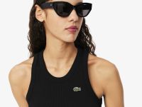 Женская облегающая хлопковая майка Lacoste