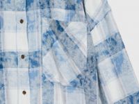 Рубашка в клетку из фланели, Голубой