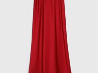 Сатиновая юбка макси, Красный