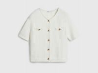 Кардиган с коротким рукавом, Белый