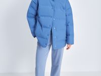 Пуховик с воротником-стойкой