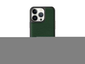 Чехол-накладка Keephone FengShang Series для iPhone 14 Pro Max искусственная кожа (зеленый)