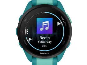Смарт-часы Garmin Forerunner 165 Music Turquoise Bezel with Aqua Silicone Band (010-02863-32)