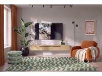 ТВ-тумба подвесная Кимбол 160x20 Дуб Барбера/Черный