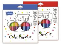 Набор карандашей цветных двусторонних трехгранных Acmeliae 24 шт/48 цв, в картонном футляре