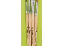 Набор кистей Ассорти Pinax "School&Hobby" 4 шт, пони, коза, щетина, в блистере