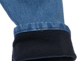 Брюки текстильные джинсовые утепленные флисом для мальчиков