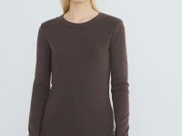 Лонгслив с эффектом стирки, Коричневый