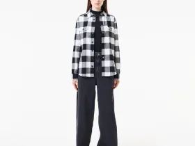 Женская хлопковая рубашка Lacoste в клетку