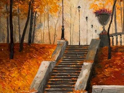 Осенний пейзаж: Мастер-класс по изобразительному искусству