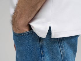 Поло прямого кроя из хлопкового трикотажа интерлок