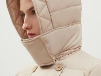 Стеганое утепленное пальто с поясом