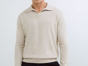 Поло с длинным рукавом, Белый