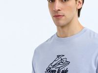 Футболка с принтом, Голубой