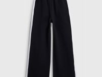 Широкие трикотажные брюки для девочек, Черный