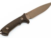 Нож с фиксированным клинком Spartan Blades Harsey Difensa, сталь CPM-S35VN Flat Dark Earth, рукоять зеленая микарта, чехол песочный