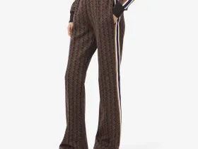 Женские расклешенные спортивные брюки Lacoste с монограммой