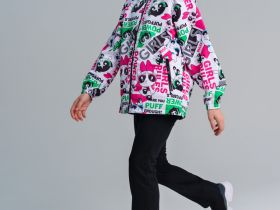 Куртка текстильная с полиуретановым покрытием для девочек (ветровка)