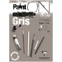 Альбом-склейка для смешанных техник Clairefontaine "Paint'ON Grey" А4 30 л 250 г, серый