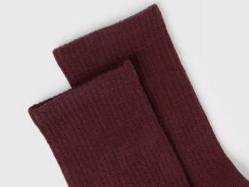 Высокие носки в рубчик, Красный