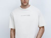 Футболка из джерси с текстовым принтом  , Белый