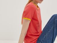 Футболка из хлопка с отделкой