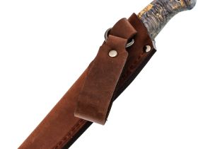 Шкуросъёмный нож Воронёнок, порошковая сталь M398, рукоять кап березы