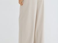 Широкие брюки с эластичным поясом, Бежевый