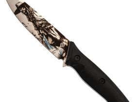 Туристический нож Honor Ranger, сталь D2 с гравировкой, рукоять черный G10