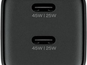 Сетевое зарядное устройство uBear Bridge 2xUSB-C, 45Вт черный