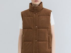 Утеплённый вельветовый жилет, Желтый