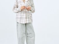 Рубашка в клетку для девочек, Розовый