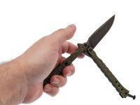 Нож бабочка НОКС Балисонг М210, сталь D2, рукоять G10, зелёный