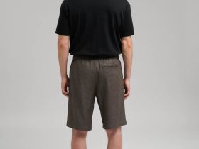 Шорты прямого кроя со льном