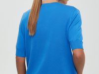 Джемпер с коротким рукавом и округлой горловиной