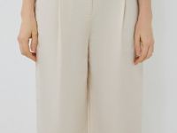 Зауженные книзу брюки изо льна, Бежевый