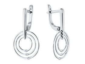 Серьги из белого золота с бриллиантами э4001сг09181100
