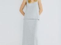 Вязаная юбка с кашемиром, Серый