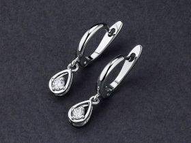 Серьги из белого золота с бриллиантами э4701сг01132700