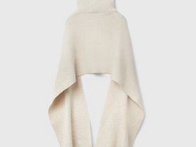 Шарф с воротником на молнии, Бежевый