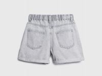 Джинсовые шорты на резинке с поясом, Серый