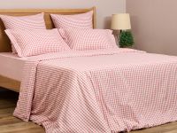 Постельное белье полукомплект Vichy, кораллово-розовое