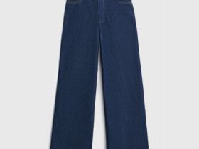 Ультраширокие джинсы Wide leg с высокой посадкой, Синий