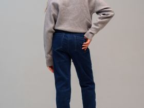 Брюки текстильные джинсовые утепленные для девочек