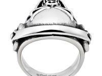 Кольцо с черепом ZIPPO, серебристое, нержавеющая сталь, диаметр 21 мм