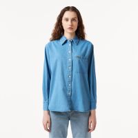 Женская джинсовая рубашка Lacoste оверсайз