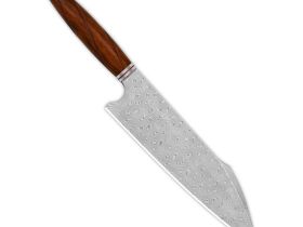 Поварской кухонный шеф нож QSP Mulan Series Harpoon, сталь дамаск, рукоять дерево айронвуд